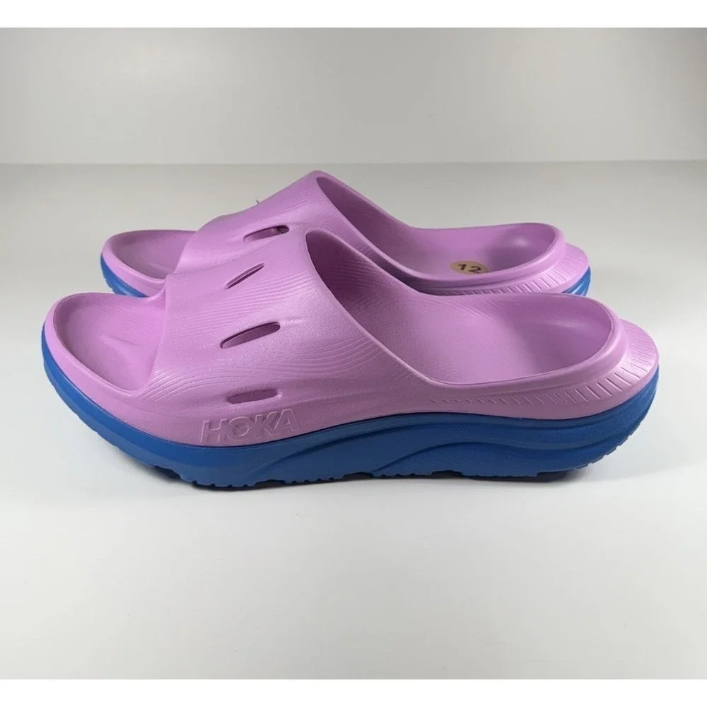 HOKA Ora Recovery Slide 3 Sandals Cyclamen Blue Pink Men's‎ Sz 12 *NEW* 1135061